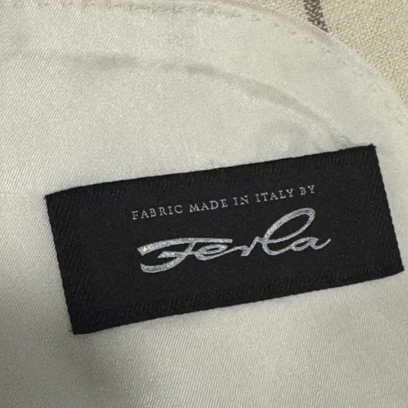 Suistudio cream colored pinstriped double-breasted blazer - Picture 7 of 7